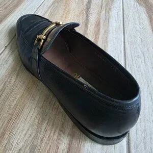 Men\'s Salvatore Ferragamo lavorazione D Leather Black Loafer Size 9D Salvatore Ferragamo Lavorazione Originale Black Leather  main image 3